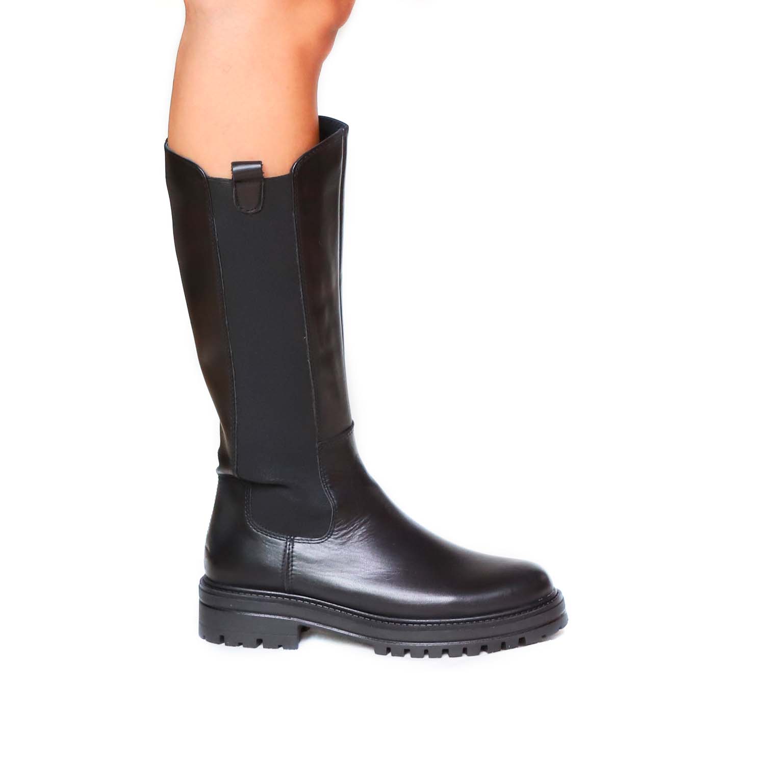 Club Style Stivale Elastico Pelle Nero